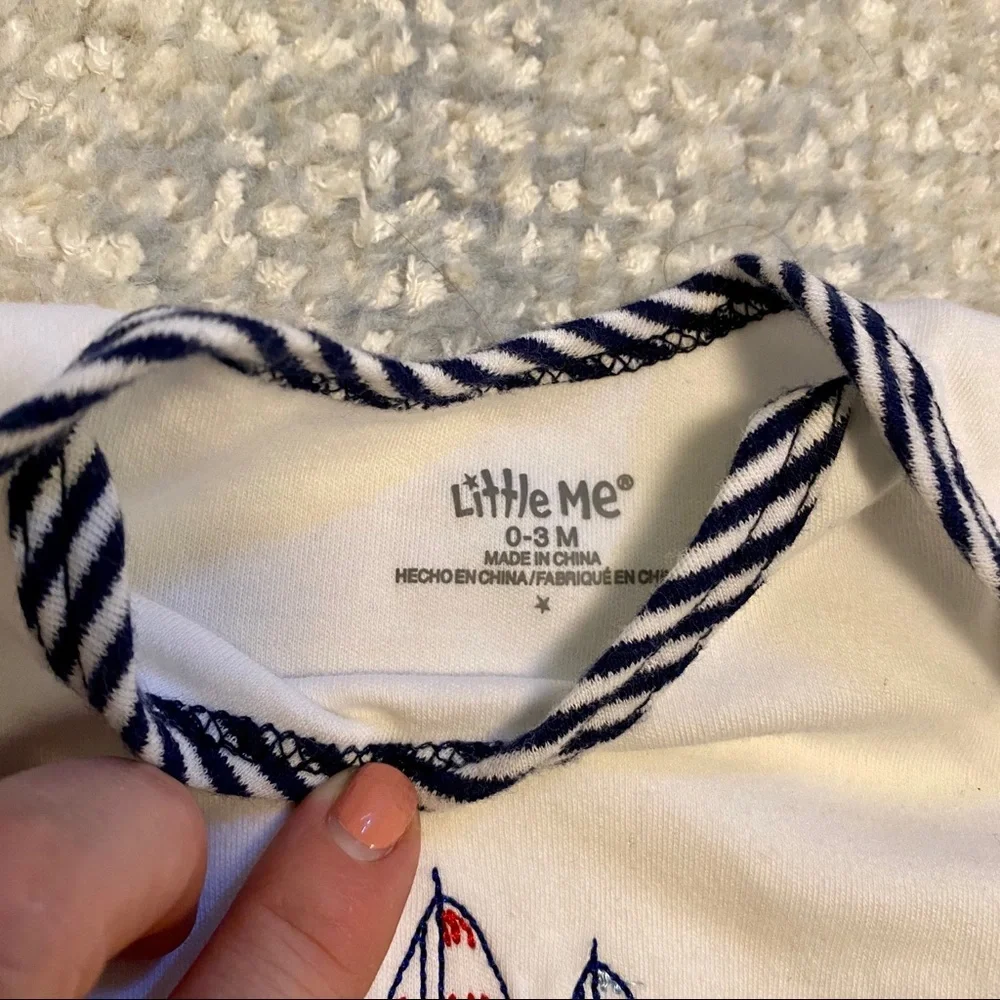 Little Me Sleepgown Sailboats 0-3m NWOT